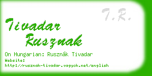 tivadar rusznak business card