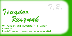 tivadar rusznak business card